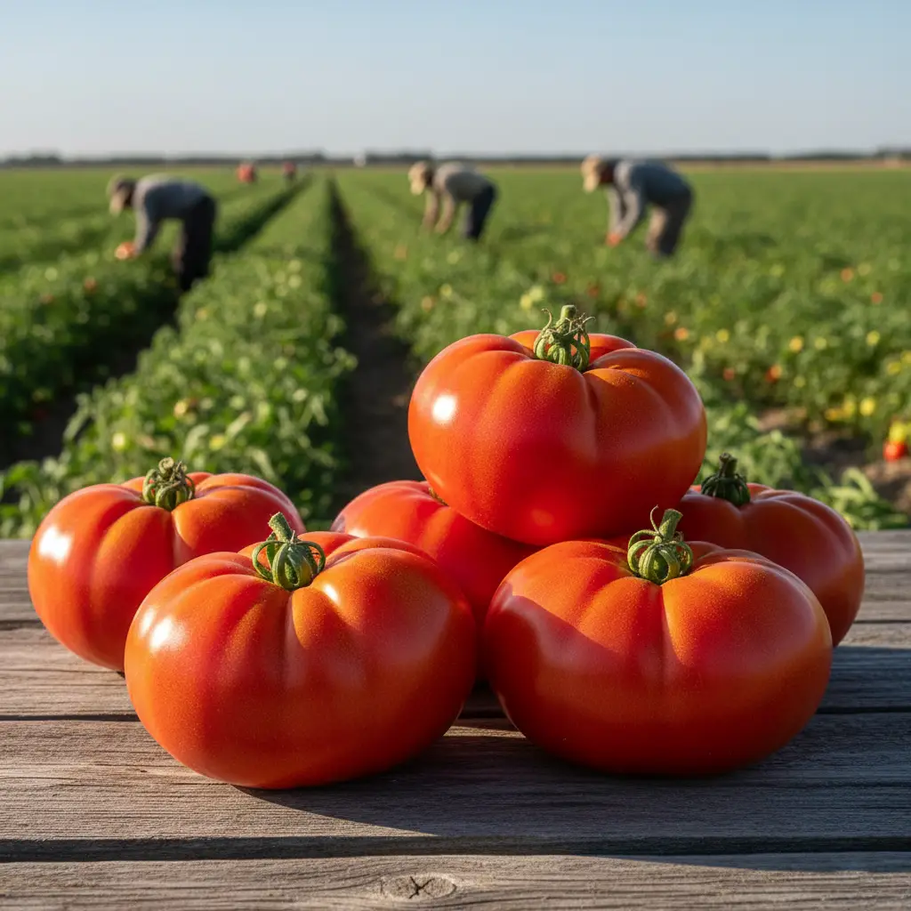 tomate muchamiel en una cesta de campo