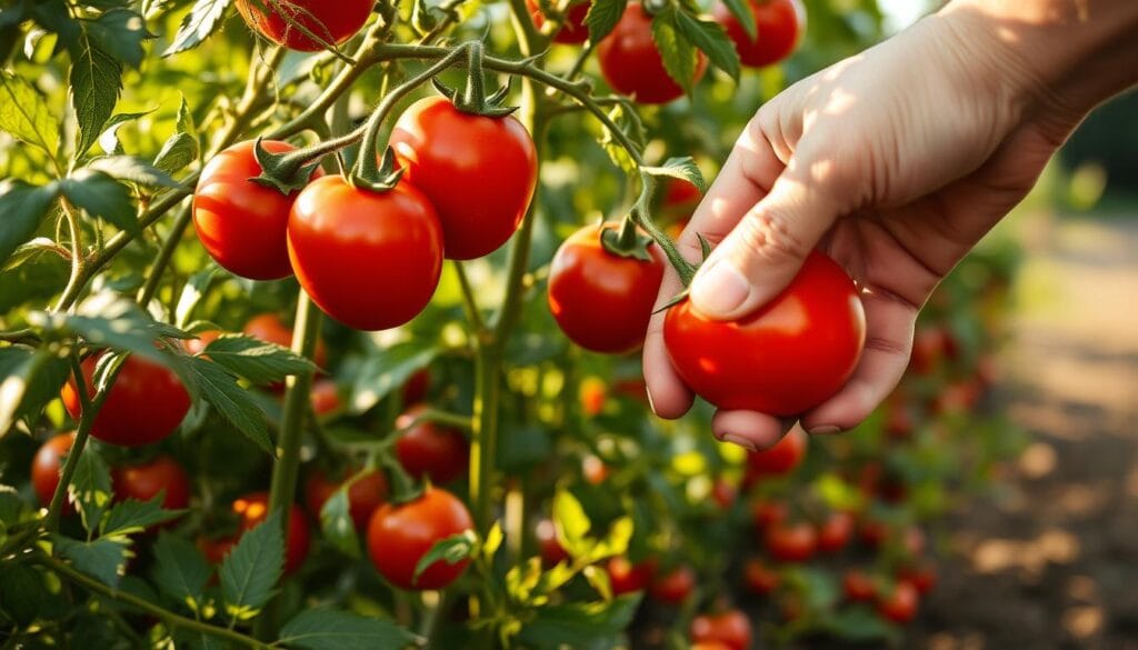 cosecha de tomates sin dañar la planta cosecha de tomates sin dañar la planta