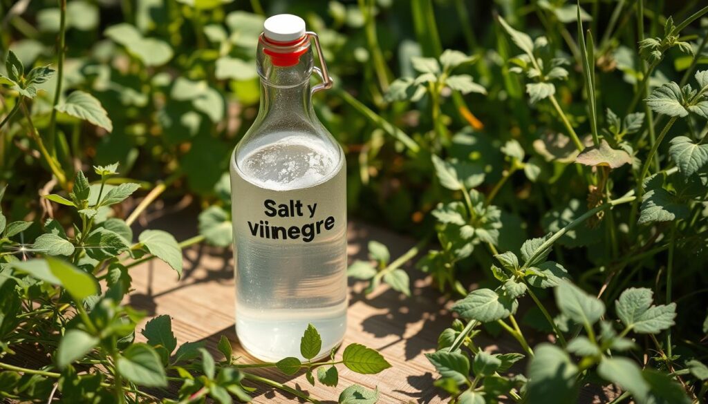 sal y vinagre para malezas