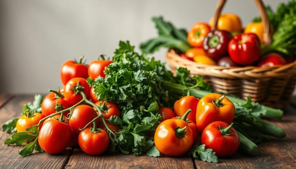 presentación de verduras