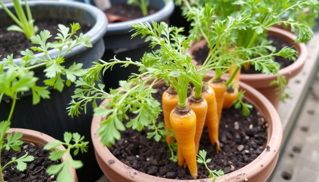 cultivar zanahorias en macetas