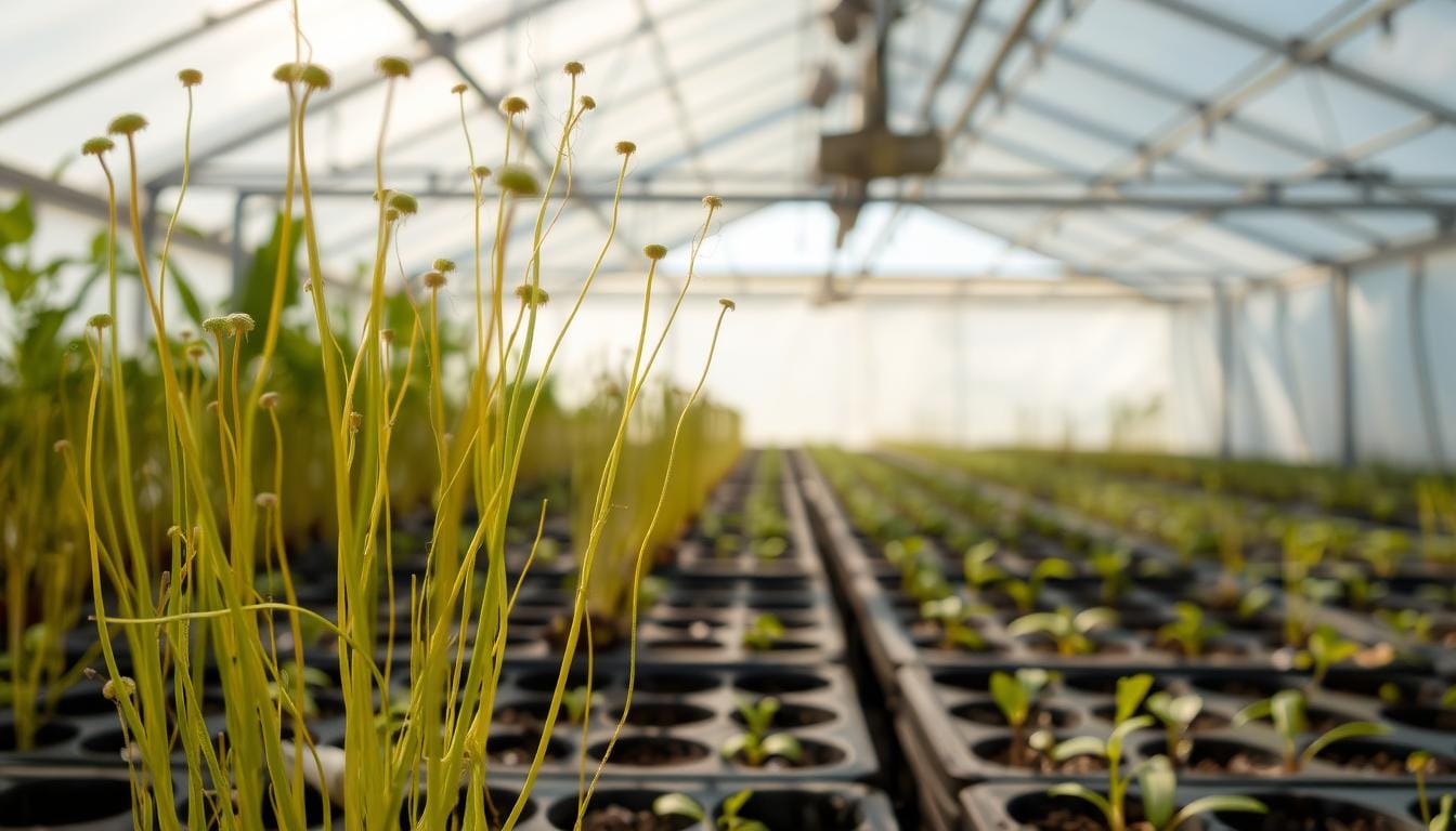 plántulas ahiladas o débiles solución